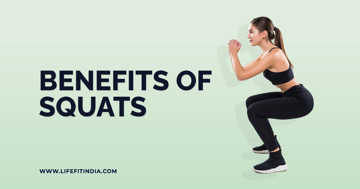 An educational image showcasing the benefits of squats, emphasizing increased endurance, core stability, and lower body strength.