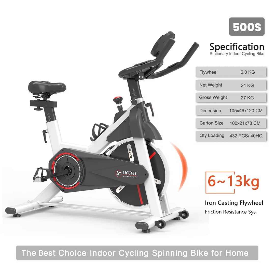 Spin bike with transport wheels for easy mobility and storage.