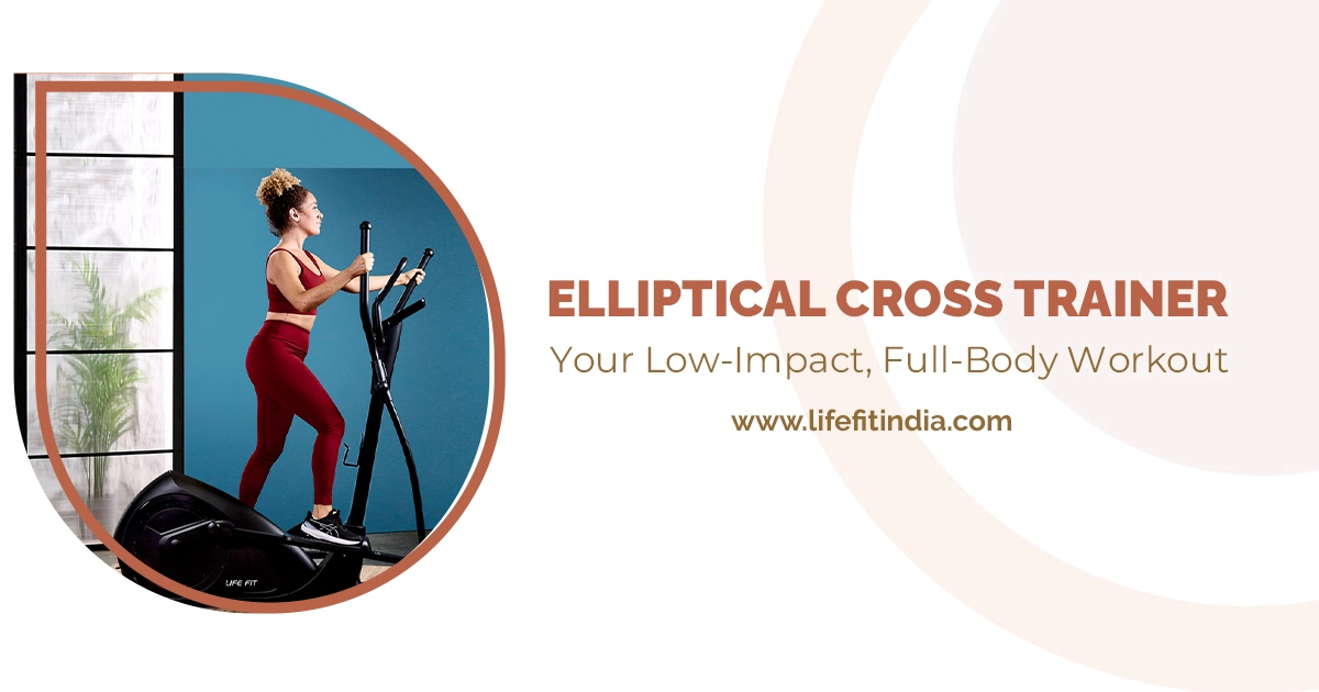 Elliptical Cross Trainer in a home gym for a low-impact full-body workout by LIFE FIT